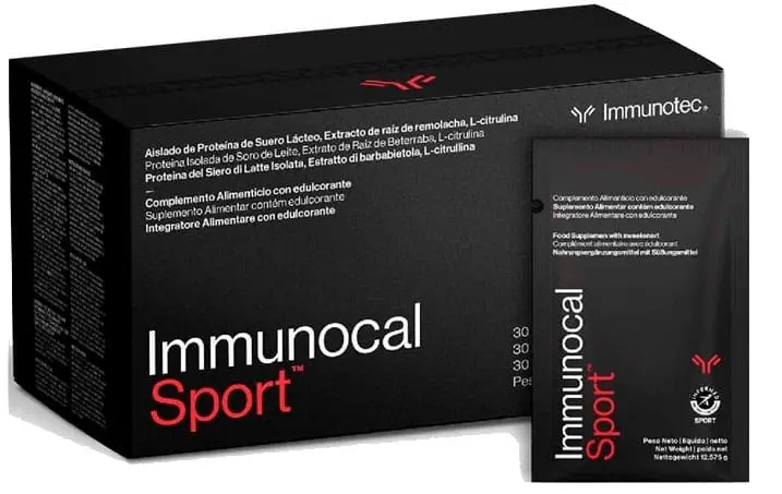 Caja de Immunocal Sport con cisteína bioactiva y precursores de óxido nítrico para apoyar el rendimiento deportivo y la producción natural de glutatión