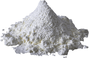 Polvo blanco que indica cómo es Immunocal e immunocal platinum, parecido a la leche en polvo.