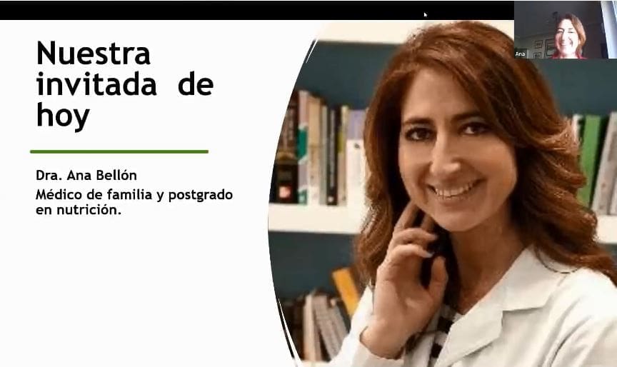 Imagen de invitación a una charla informativa sobre envejecimiento celular impartida por la Dra. Ana Bellón